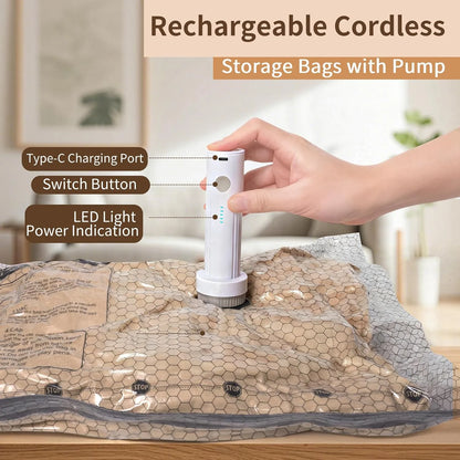 VacuPack™ Travel Vacuum Storage Bags with Electric Pump