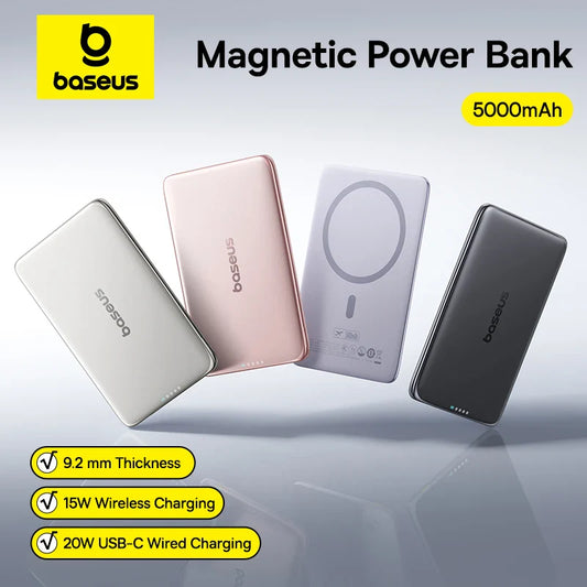 Ultra Slim Magnetic Wireless Power Bank 5000mAh