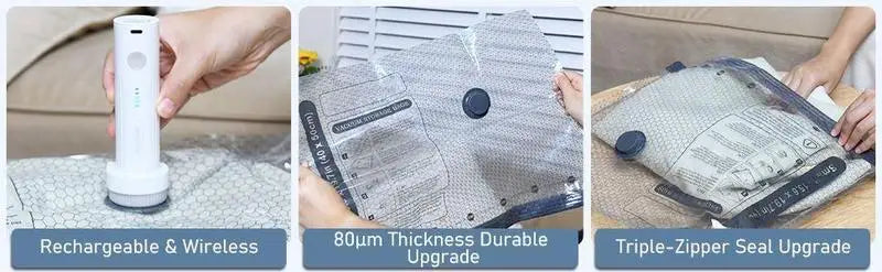 VacuPack™ Travel Vacuum Storage Bags with Electric Pump